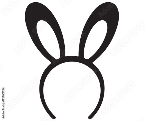 Bunny ears headband silhouette vector illustration isolated on white