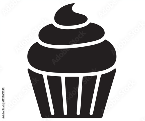 Cupcake silhouette vector illustration isolated on white background
