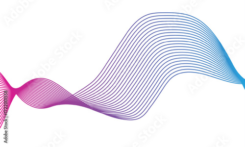 Abstract lines on a white background with a dynamic waveBackground lines wave abstract stripe design. White background, mesh abstract, vector blurred soft blend color background