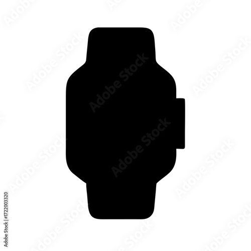 Black smartwatch vector illustration for wearable technology and digital device design needs online