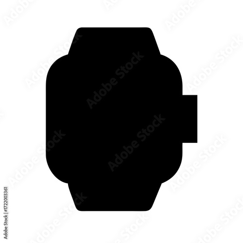 Discover the sleek black smartwatch vector icon for modern technology and wearable device design needs