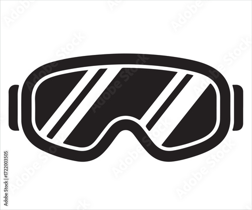 Goggles silhouette vector illustration isolated on white background