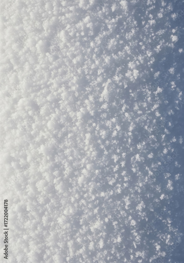 Obraz premium Close Up Texture of Sparkling White Snowflakes on Blue Gradient Background