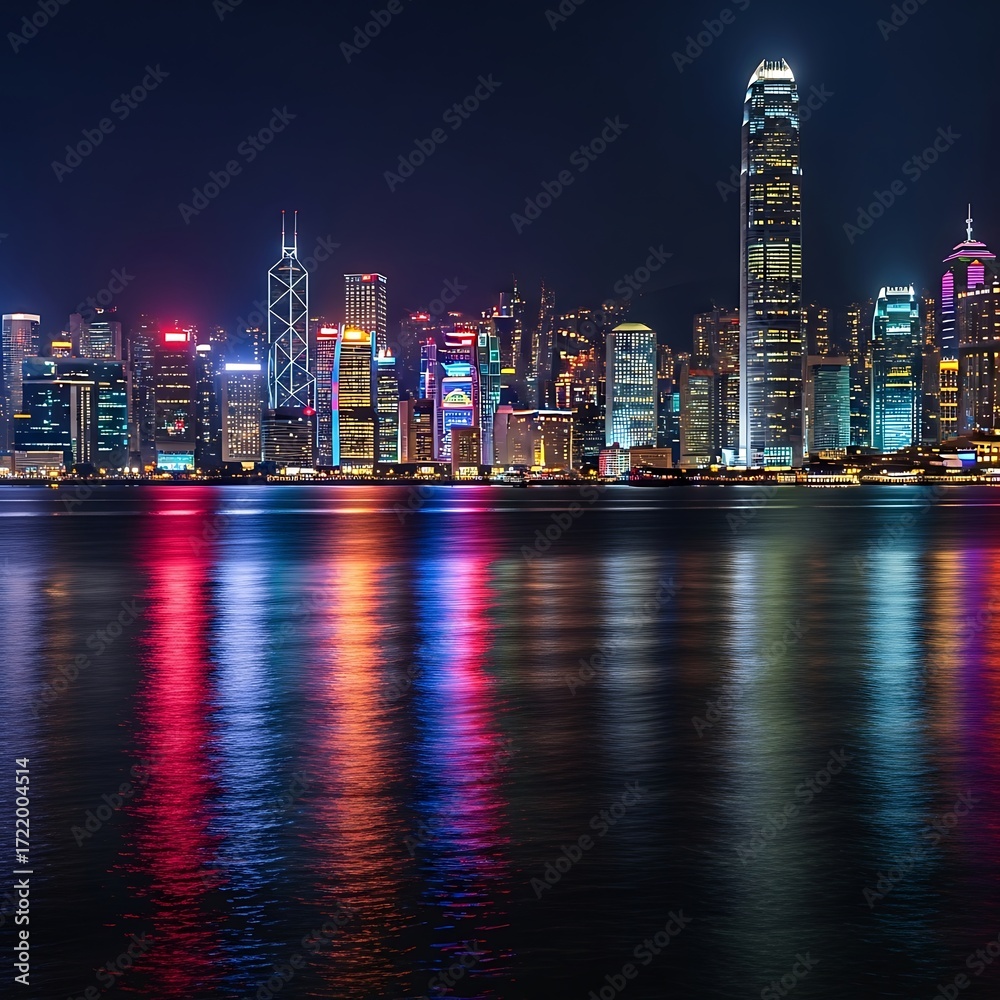 Fototapeta premium Hong Kong Cityscape at Night.