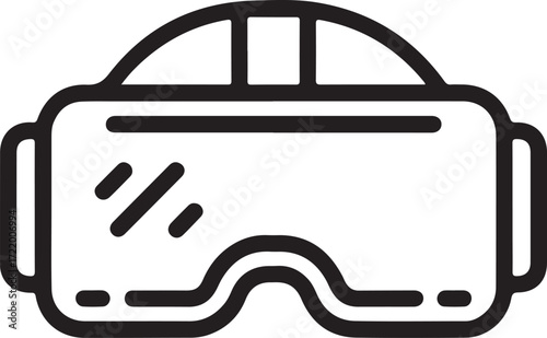 Virtual Reality Headset Minimalist Icon for Immersive Digital Experiences and Gaming Technology