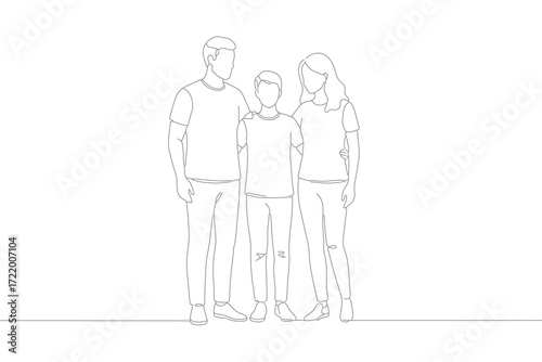 Parenting unity concept illustration of mother, father, and child