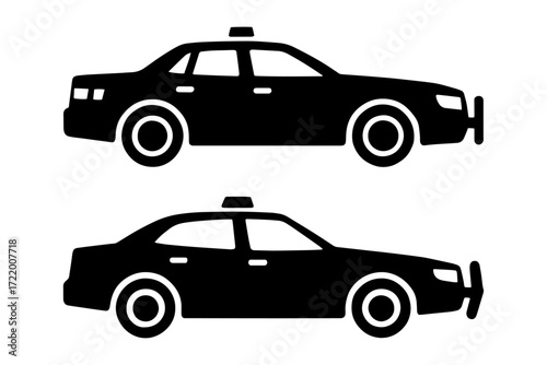 Taxi cab transport vehicle silhouette