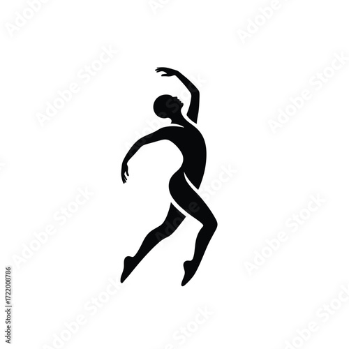 Ballet Dancer Silhouette Performing Elegant Dance Pose