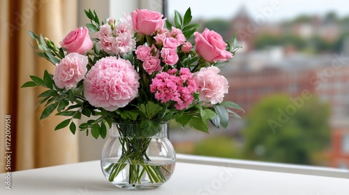 Wallpaper Mural Delicate vases filled with colorful flowers bring warmth and joy to a hospital room, softly lit by sunlight through the window. Torontodigital.ca