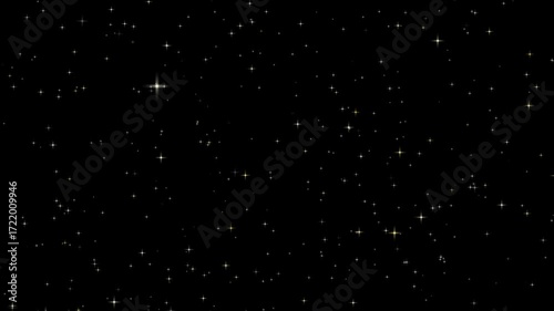 Night sky-twinkling stars  stars on black background, retro sparkles blinking. White glowing twinkling sparkles, looping background animation 4K Alpha