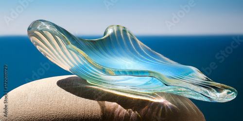 sea shell on the sea background