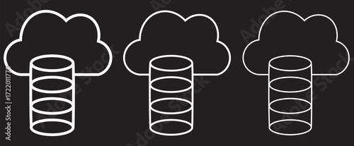 cloud computing concept vector.Digital cloud computing icon linking network circuitry, symbolizing technological connectivity