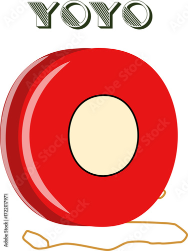Red Yo-Yo Toy With String