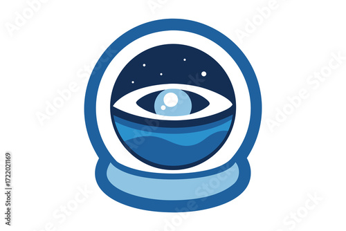 Astronaut Helmet Reflection Vector, Galaxy Space Illustration