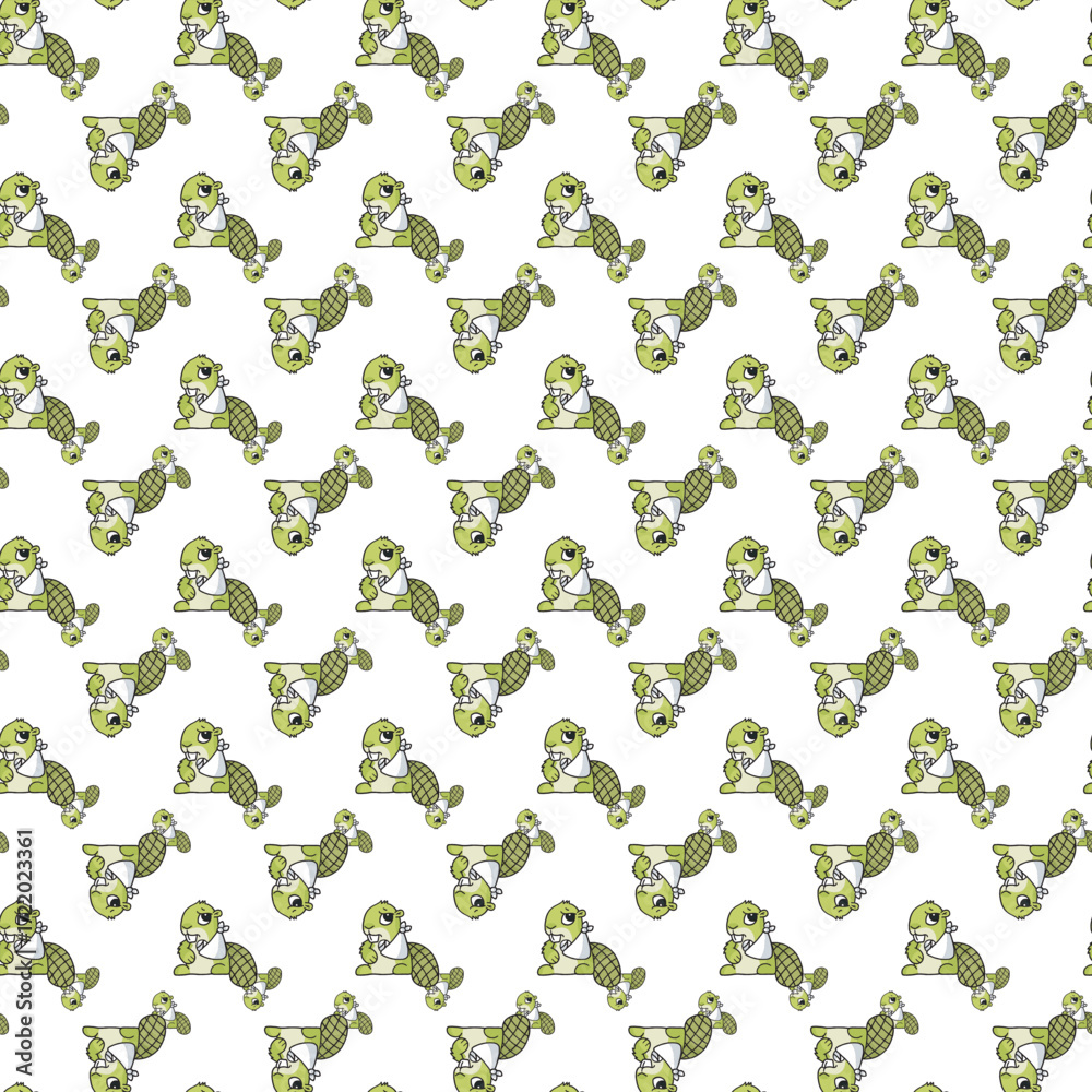 Fototapeta premium Seamless childish pattern with cute farm animals creative kids texture