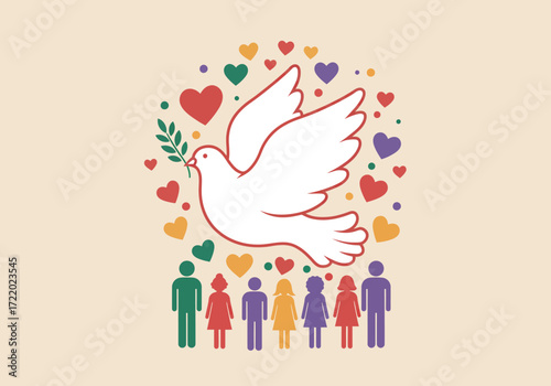 Celebrating Unity and Love with a Symbolic Peace Dove