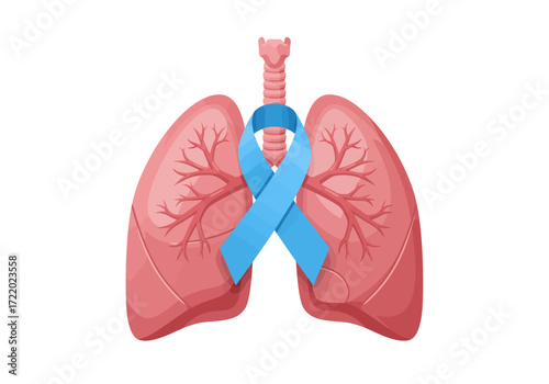 Conceptual illustration of lung health and awareness