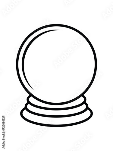 Simple outline drawing of a crystal ball on a stand