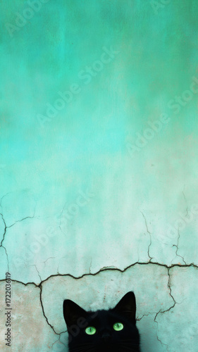 black cat on a grunge background