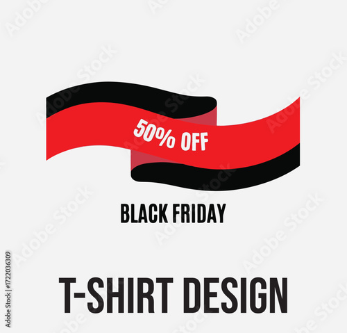 Free Download Black Friday Sale T-Shirt Design | 50% Off Discount Tag Graphic Tee Vector - GFXLoad