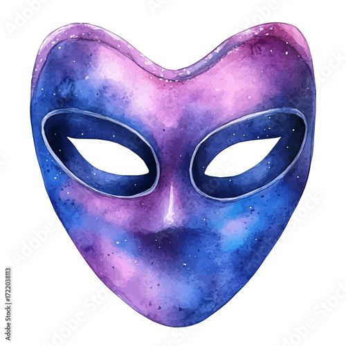 Tenerife Night Carnival, watercolor illustration vector, isolated on a white background.