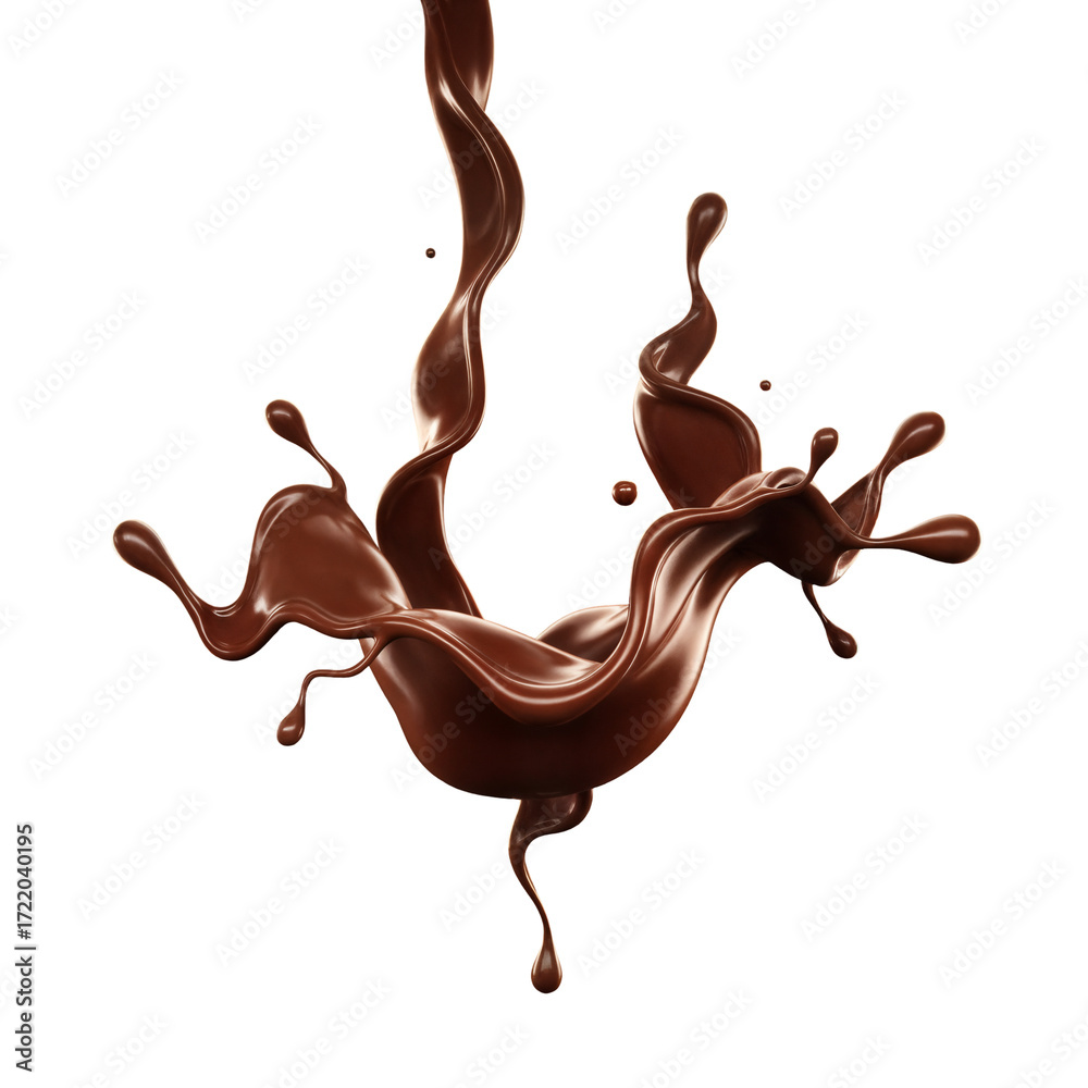 Fototapeta premium liquid chocolate splash on a transparent background