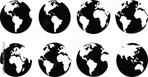 Earth Globe Different Perspectives Round Planet Shape World Terrestrial Sphere Geography Planet Earth