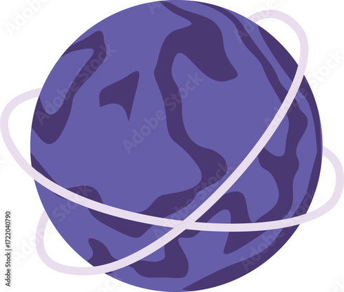 vector art of purple planet and white double planetary ring