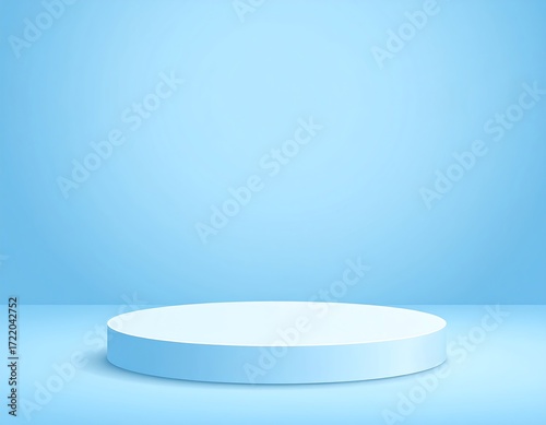 Light blue, empty, round podium