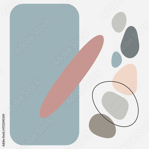 A curated blend of minimalist shapes and muted tones in a balanced abstract composition