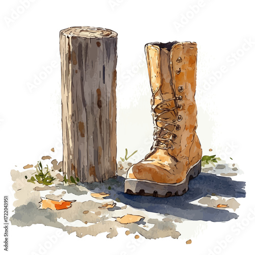 watercolor of Stilts, vector, isolated on a white background.