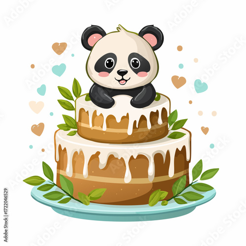 Torte mit einem Pandabären