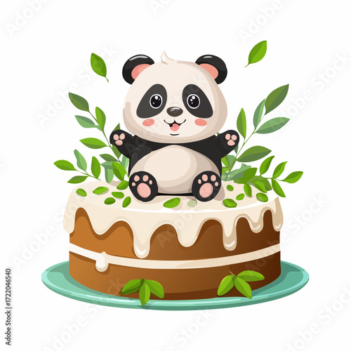 Torte mit einem Pandabären
