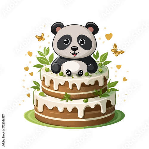 Torte mit einem Pandabären