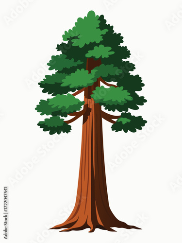 Giant Sequoia Tree Illustration for Nature Design