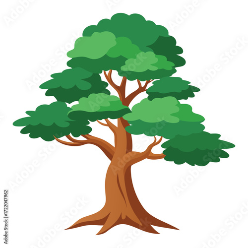 bristlecone cartoon Tree Illustration Isolated on White Background