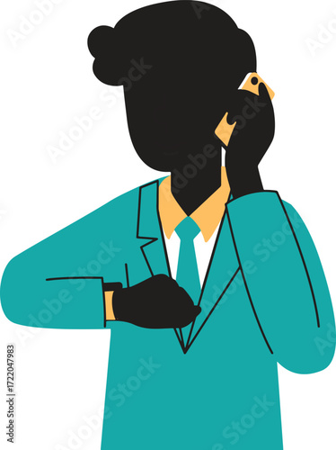 Person on phone checks watch