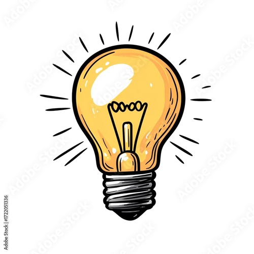 Glowing incandescent light bulb idea isolated on transparent background. Glowing incandescent light bulb idea isolated on transparent background.