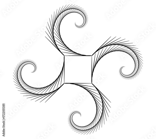 golden ration fibonacci pattern for logo icon background web graphic tattoo. vector illustration.