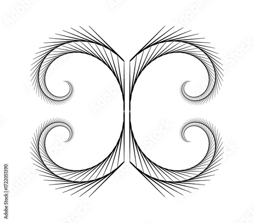 golden ration fibonacci pattern for logo icon background web graphic tattoo. vector illustration.