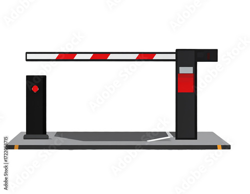 Flat Parking Toll Gate Barrier Icon, PNG Transparent 