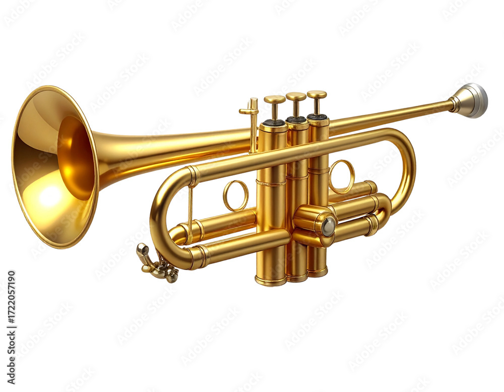 Obraz premium brass trumpet isolated on white