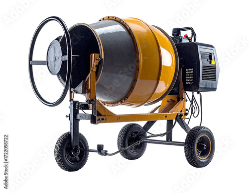 an electric concrete mixer isolated