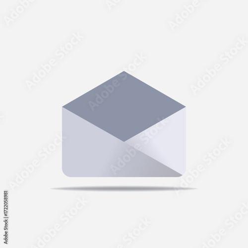 Envelope with blank card isolated on white background for mail and communication design