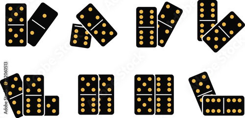 Dominoes board game dices editable vector illustration icon 