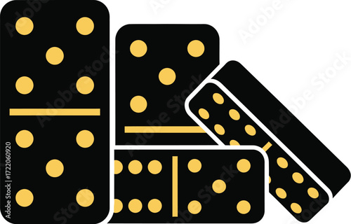 Dominoes board game dices editable vector illustration icon 