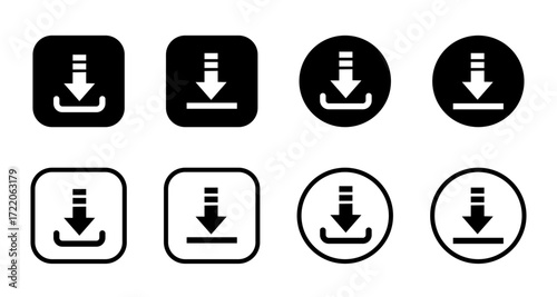 Download icon set vector collection with software and web icons for digital interface and UI design