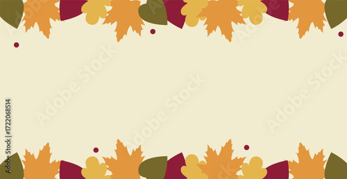 Realistic autumn foliage, white background with space for text - Vector illustration
