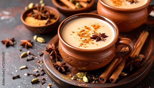 Spiced Tea in Earthenware Cups