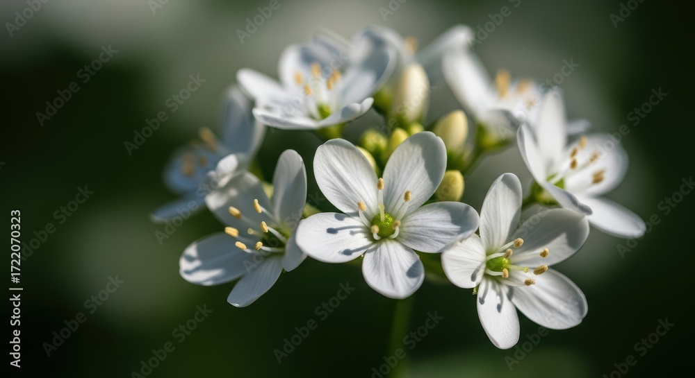 Fototapeta premium Close-up of delicate white flowers in bloom capturing nature's beauty